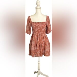 Justify Rust Floral Mini Dress